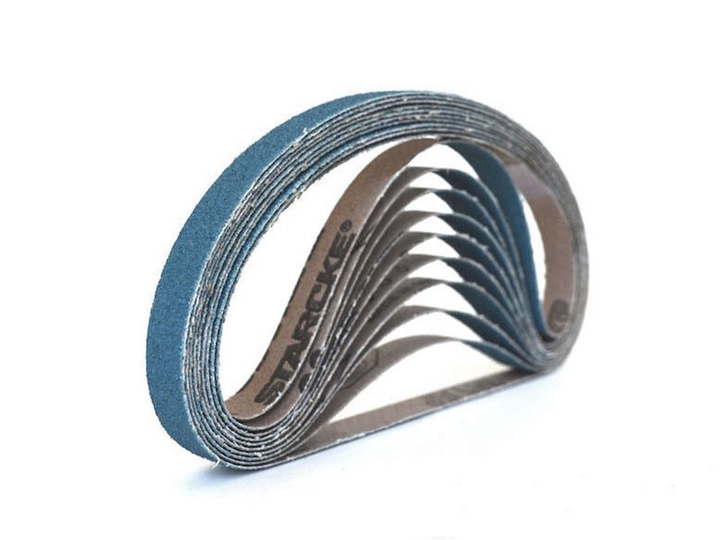 Starcke 1/2 x 18 inch Sanding Belts 40 Grit, 24 Pack - Durable Air Belt Sander Zirconia Band File Easy to Install for Metal Composites Marine and Wood Professional German Quality Bandfile Belt Sander - Image 1